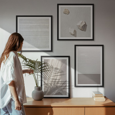 Políptico com moldura Texturas boho delicadas da natureza