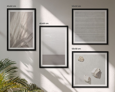 Políptico com moldura Texturas boho delicadas da natureza