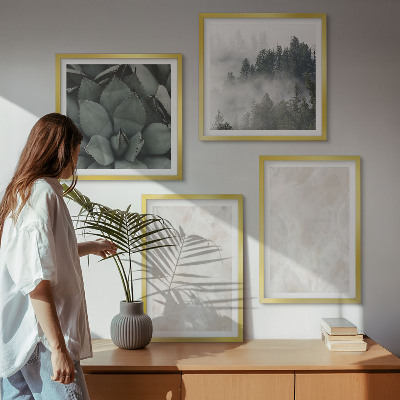 Composição de quadros mármores de pedra em tons pastel