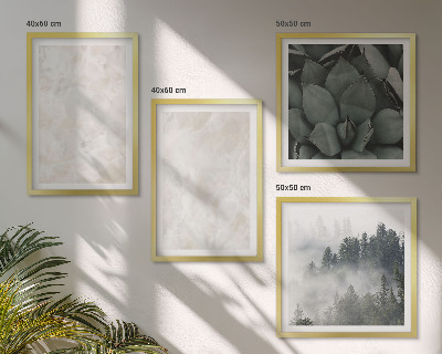 Composição de quadros mármores de pedra em tons pastel