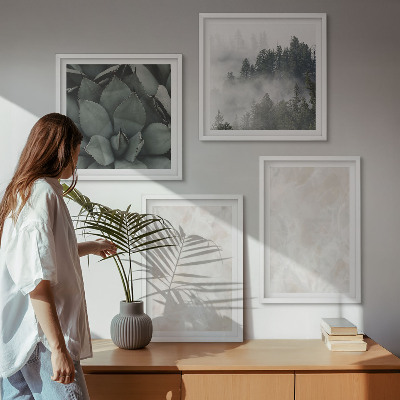 Composição de quadros mármores de pedra em tons pastel