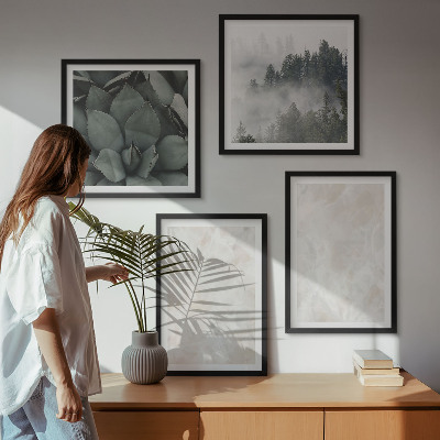 Composição de quadros mármores de pedra em tons pastel