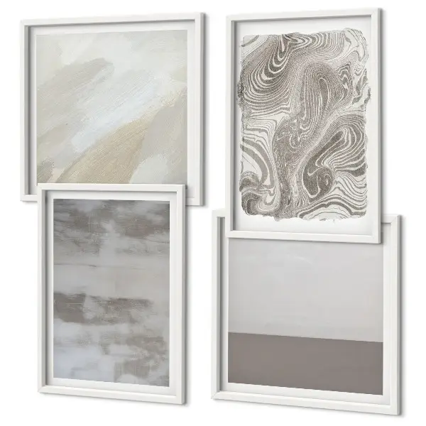 Conjunto de 4 quadros com moldura com estruturas de design industrial