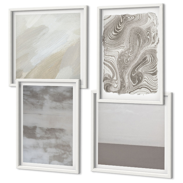 Conjunto de 4 quadros com moldura estruturas de design industrial