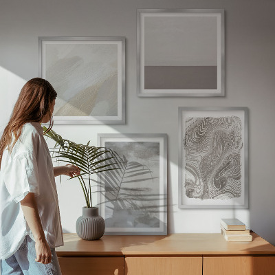 Conjunto de 4 quadros com moldura estruturas de design industrial