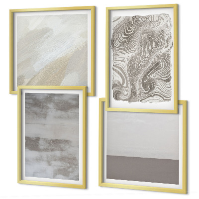 Conjunto de 4 quadros com moldura estruturas de design industrial