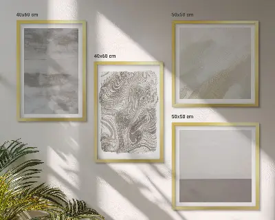 Conjunto de 4 quadros com moldura com estruturas de design industrial