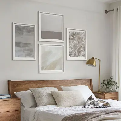Conjunto de 4 quadros com moldura com estruturas de design industrial