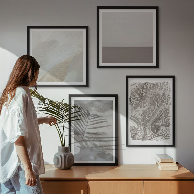 Conjunto de 4 quadros com moldura estruturas de design industrial