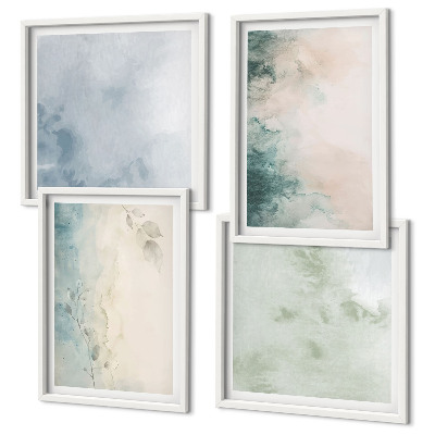 Políptico com moldura Estilo de tela aquarelada derramada