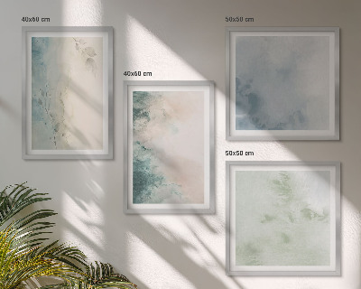 Políptico com moldura Estilo de tela aquarelada derramada