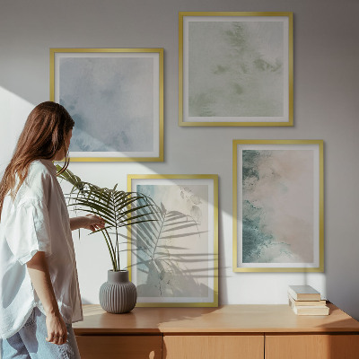 Políptico com moldura Estilo de tela aquarelada derramada