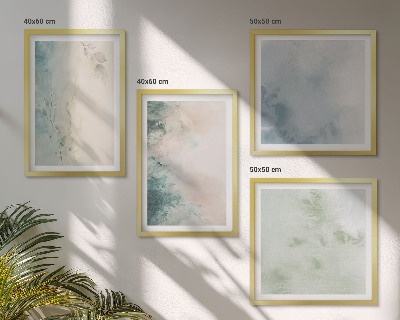 Políptico com moldura Estilo de tela aquarelada derramada