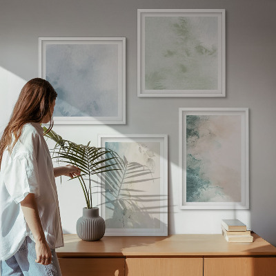 Políptico com moldura Estilo de tela aquarelada derramada