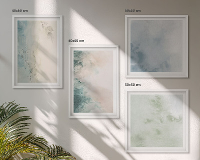 Políptico com moldura Estilo de tela aquarelada derramada