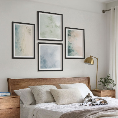 Políptico com moldura Estilo de tela aquarelada derramada