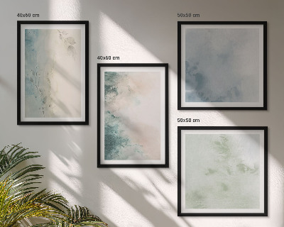 Políptico com moldura Estilo de tela aquarelada derramada
