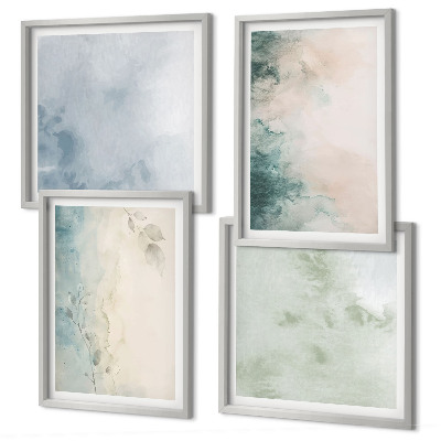 Políptico com moldura Estilo de tela aquarelada derramada