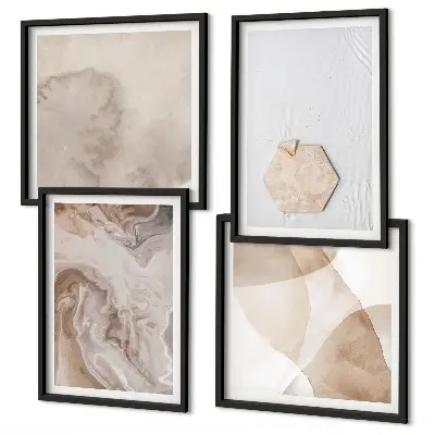 Composição de quadros com design abstrato inspirado na natureza