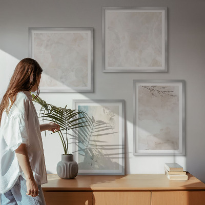 Conjunto de 4 quadros com moldura Textura de pintura em aquarela
