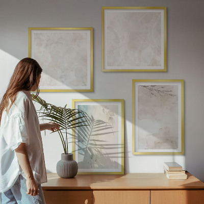 Conjunto de 4 quadros com moldura Textura de pintura em aquarela