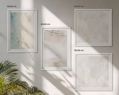 Conjunto de 4 quadros com moldura com estampa de textura de pintura em aquarela