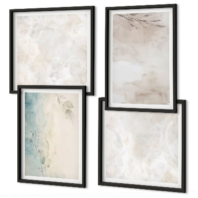 Conjunto de 4 quadros com moldura Textura de pintura em aquarela
