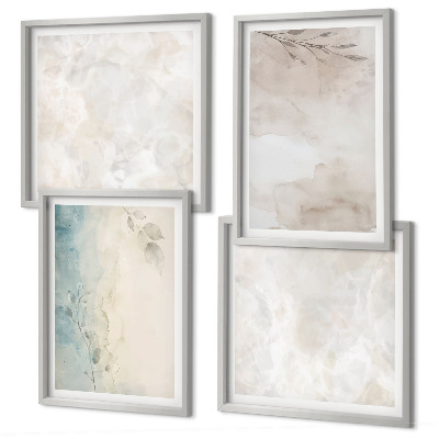Conjunto de 4 quadros com moldura Textura de pintura em aquarela