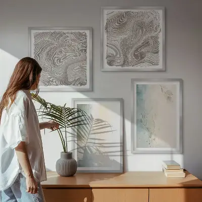Cartões para aquarela com políptico e moldura