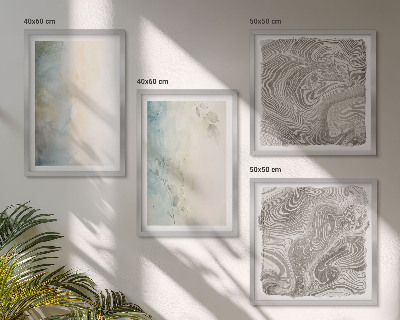 Políptico com moldura Cartões delicados para aquarela