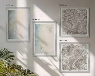 Cartões para aquarela com políptico e moldura