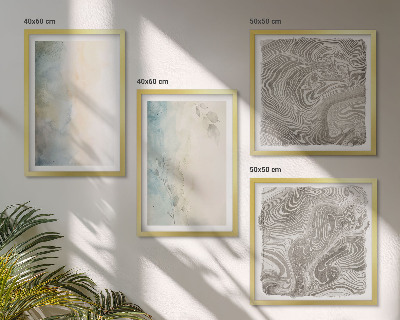 Políptico com moldura Cartões delicados para aquarela