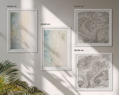 Políptico com moldura Cartões delicados para aquarela