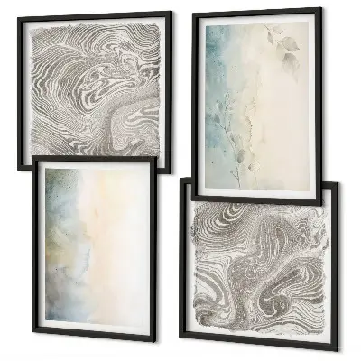 Cartões para aquarela com políptico e moldura