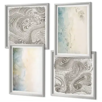 Cartões para aquarela com políptico e moldura