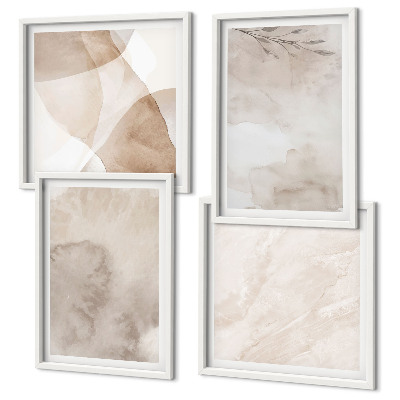 Composição de quadros Tintas aquarela com texturas boho