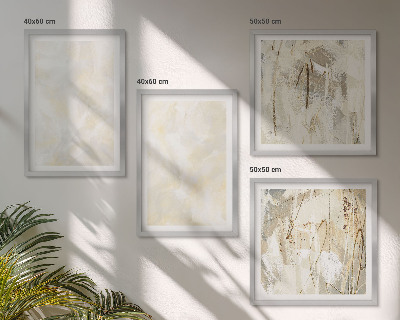 Conjunto de 4 quadros com moldura design de pintura com textura brilhante