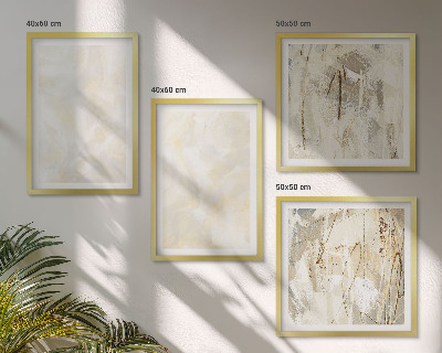 Conjunto de 4 quadros com moldura design de pintura com textura brilhante