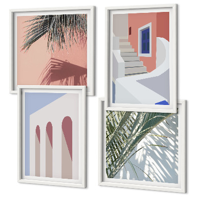 Composição de quadros Ilustrações da arquitetura da cidade