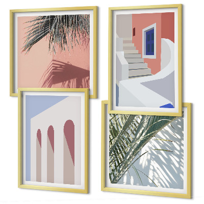 Composição de quadros Ilustrações da arquitetura da cidade