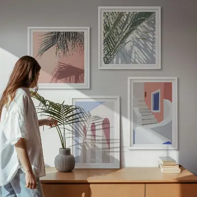 Composição de quadros ilustrações de arquitetura da cidade