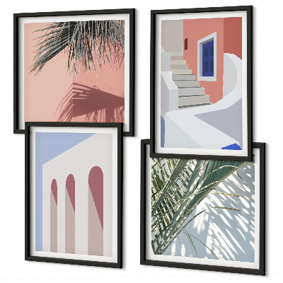 Composição de quadros Ilustrações da arquitetura da cidade