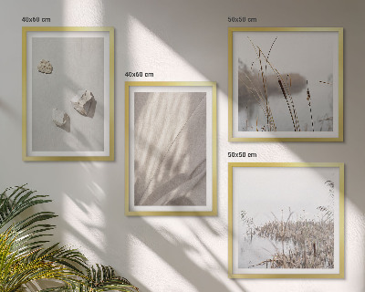 Conjunto de 4 quadros com moldura Detalhes da estrutura em estilo boho