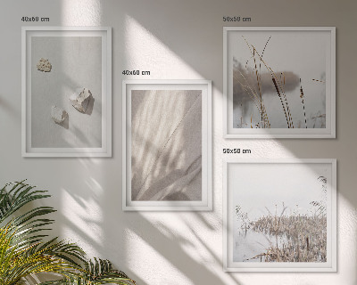 Conjunto de 4 quadros com moldura Detalhes da estrutura em estilo boho
