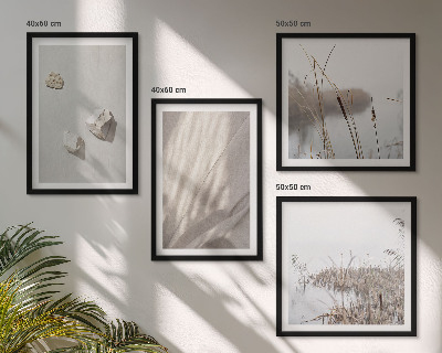 Conjunto de 4 quadros com moldura Detalhes da estrutura em estilo boho