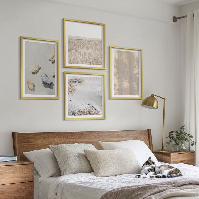 Políptico com moldura Texturas naturais boho