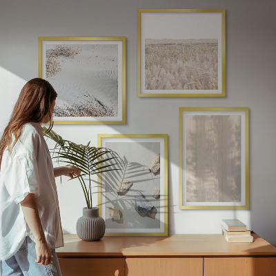 Políptico com moldura Texturas naturais boho