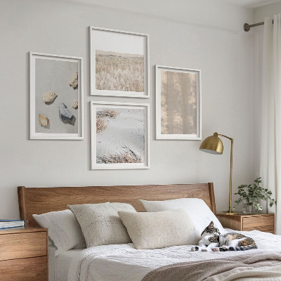 Políptico com moldura Texturas naturais boho