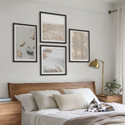 Políptico com moldura Texturas naturais boho