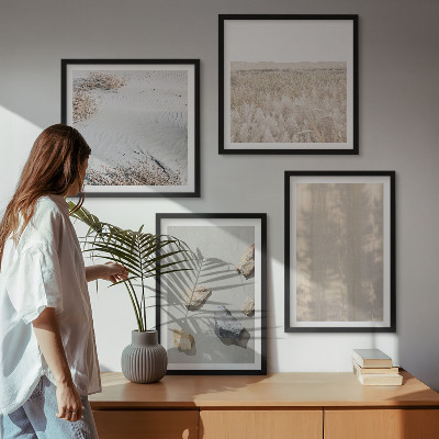 Políptico com moldura Texturas naturais boho